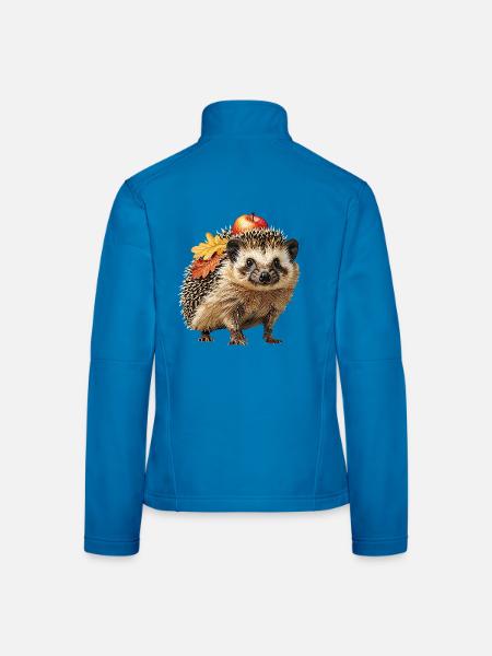 Igel-mit-Apfel - Frauen Softshelljacke - Lichtblau