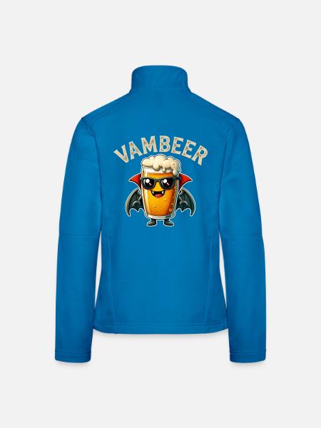 Vambier Lustiger Bier Vampir Retro Comic Halloween - Frauen Softshelljacke - Lichtblau - Hinten