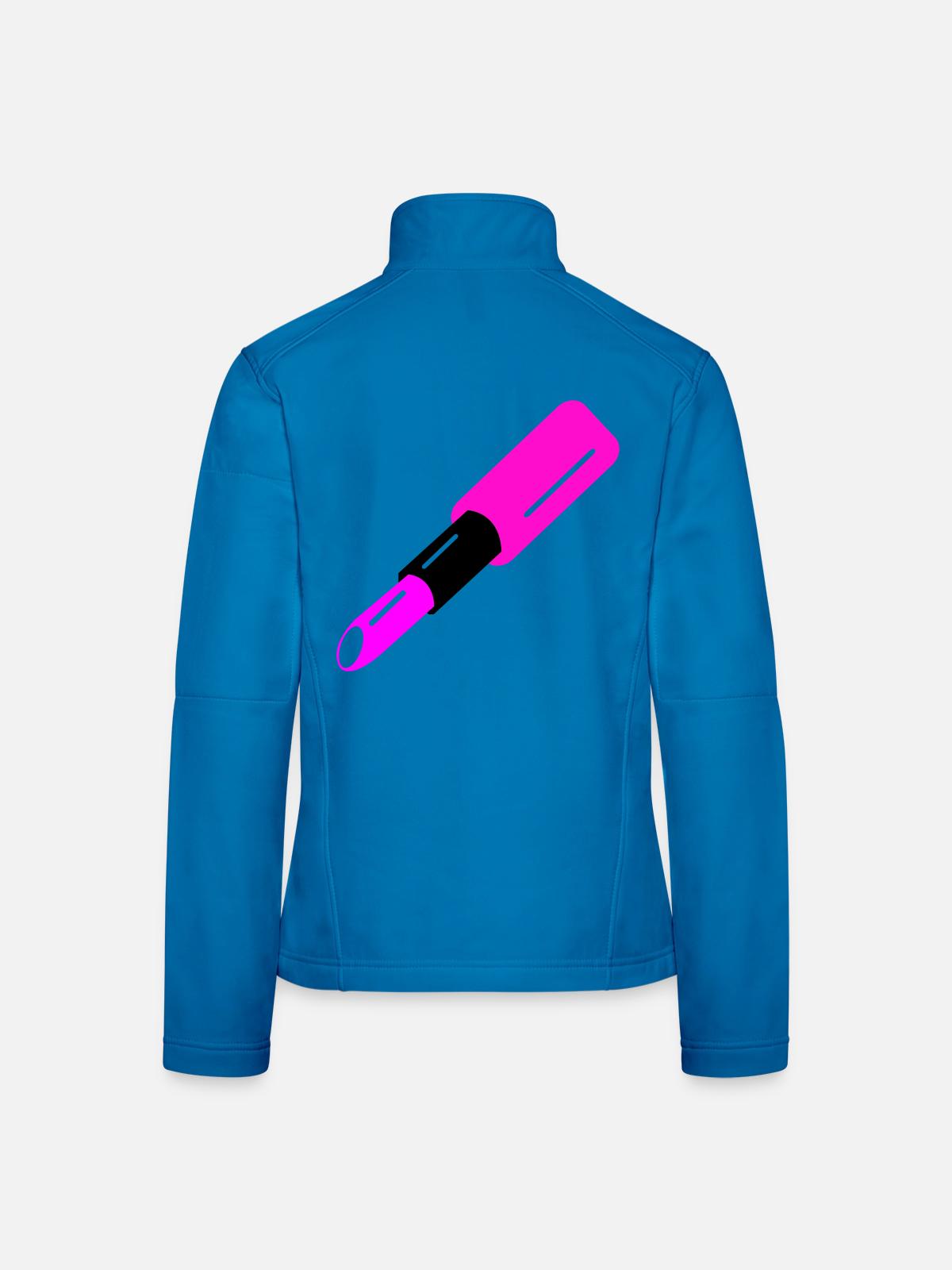 Lippenstift Design - Frauen Softshelljacke - Lichtblau - Hinten