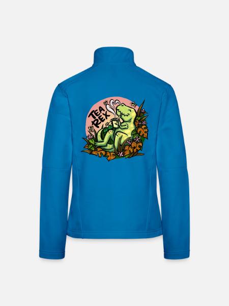 Tea Rex - Rosa -  (NO AI / Ohne KI) - Frauen Softshelljacke - Lichtblau - Hinten