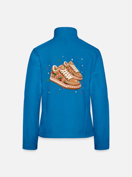 Lebkuchen-Sneaker zu Weihnachten  - Frauen Softshelljacke - Lichtblau - Hinten