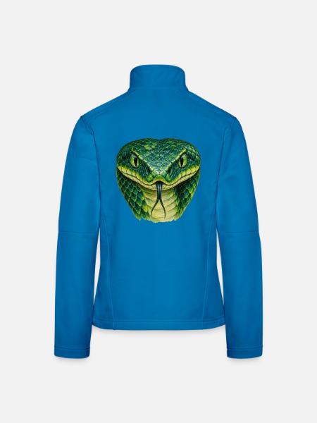 Smaragdgrüner Schlangenkopf - Frauen Softshelljacke - Lichtblau