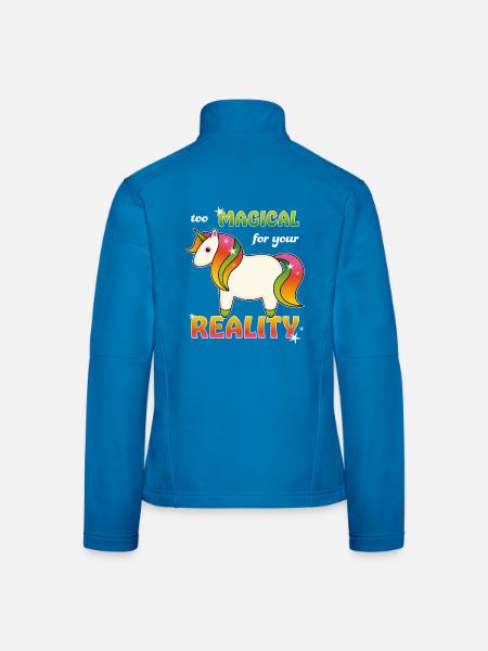 Regenbogen Einhorn - Frauen Softshelljacke - Lichtblau - Hinten