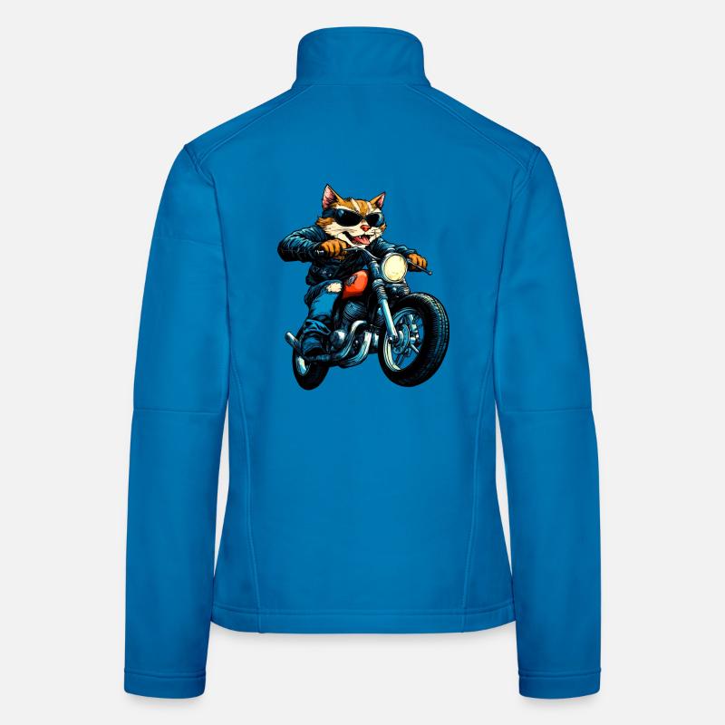 Cats Motorcycle / Motorcyclist Cat - Women's Softshell Jacket - light blue