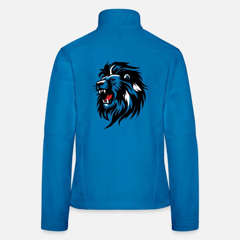 Rowing Lion Silhouette with Red Tongue - Women's Softshell Jacket - light blue
