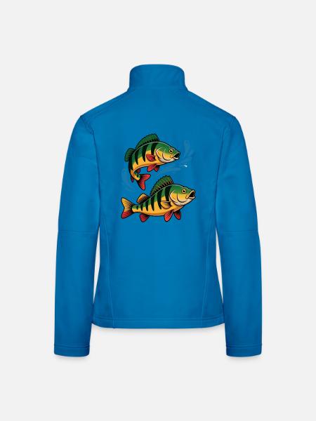 Barsch Angeln - Frauen Softshelljacke - Lichtblau - Hinten