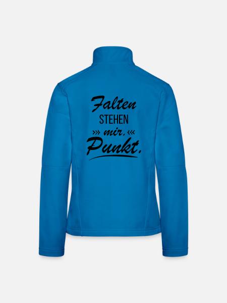 Falten stehen mir - Frecher Spruch - Frauen Softshelljacke - Lichtblau - Hinten