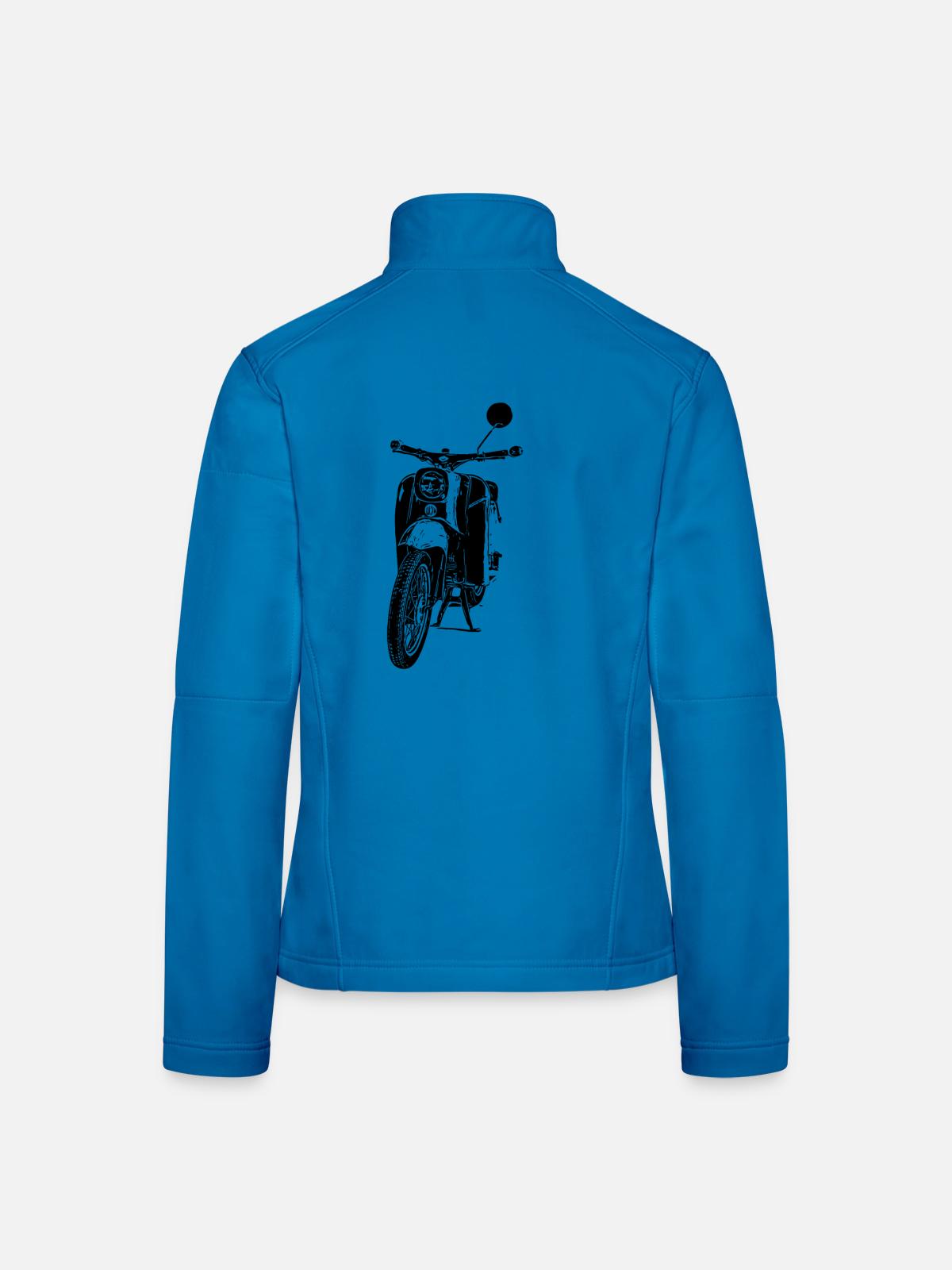 Cyclomoteur Schwalbe - Veste en tissu softshell Femme - bleu clair - Dos