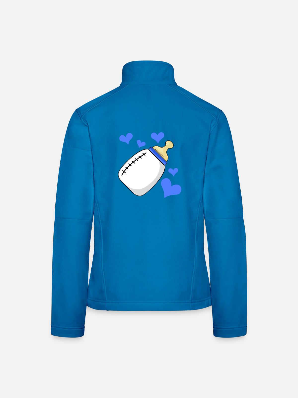 Milchflasche Junge Schwanger Geburt - Frauen Softshelljacke - Lichtblau - Hinten