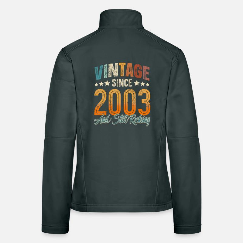 2003 Année de naissance Anniversaire Année de construction Millésime Veste en tissu softshell Femme