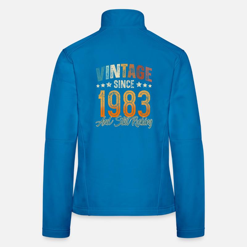 1983 Année de naissance Anniversaire Année de construction Millésime Veste en tissu softshell Femme