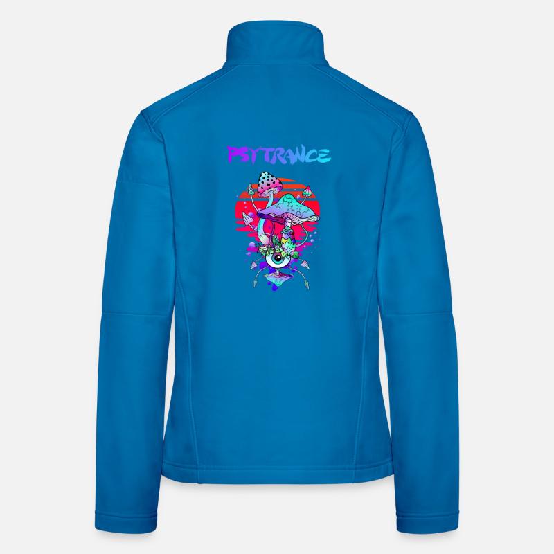 Psytrance Psychedelic Magic Mushrooms Women's Softshell Jacket