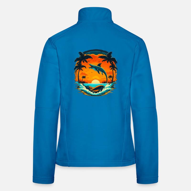 Dauphin Coucher de soleil d’été Veste en tissu softshell Femme