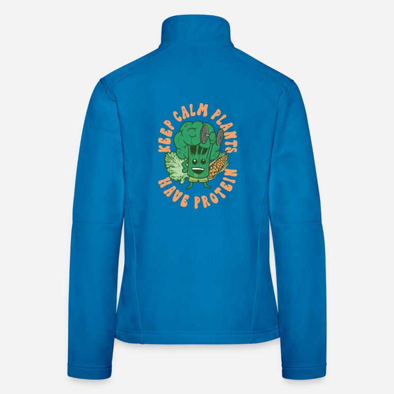 Keep calm plants have protein - Frauen Softshelljacke - Lichtblau