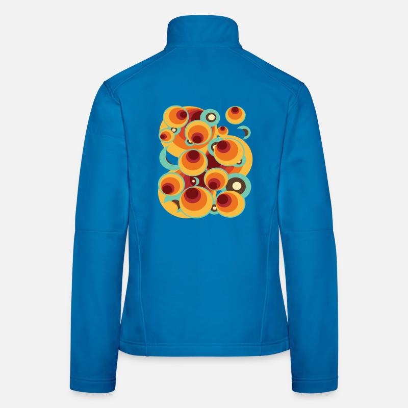 Abstract Polka Dot Ball Circle Pattern Women's Softshell Jacket