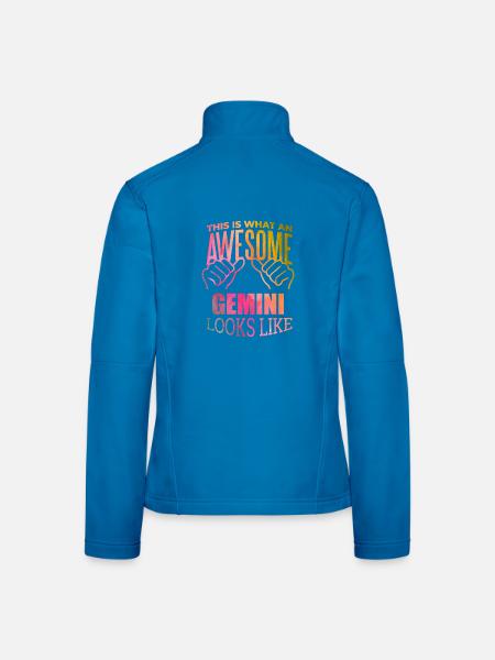 Zwillinge Zwillinge Zwillinge - Frauen Softshelljacke - Lichtblau - Hinten