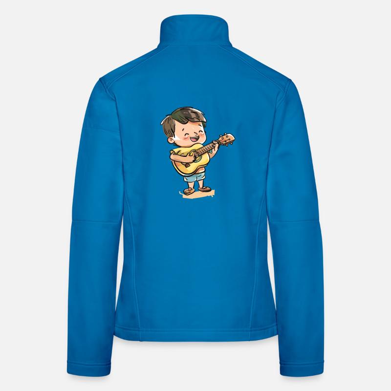 Ukulele Boy Graphic Women's Softshell Jacket