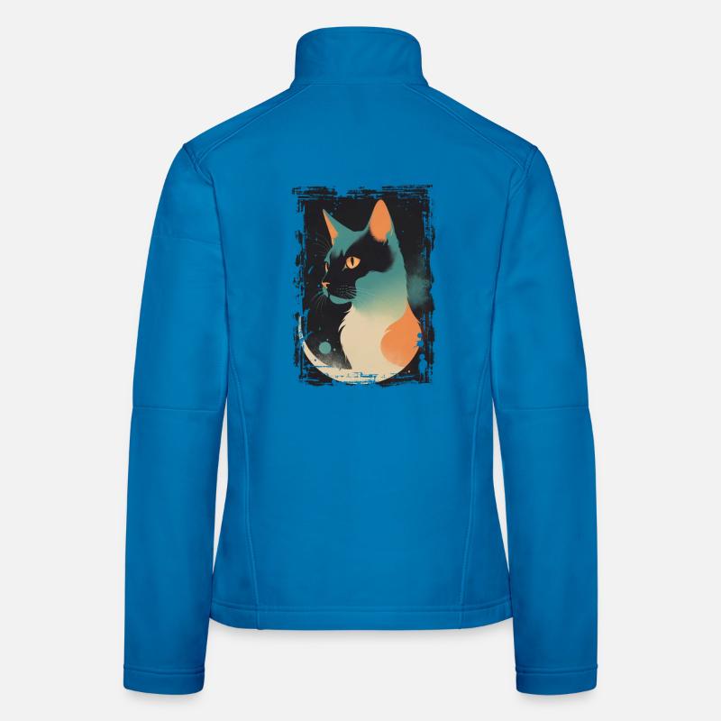 Mystical cat in the moonlight Women's Softshell Jacket