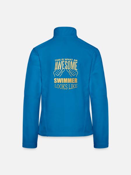 Natation Nage Nage - Veste en tissu softshell Femme - bleu clair - Dos