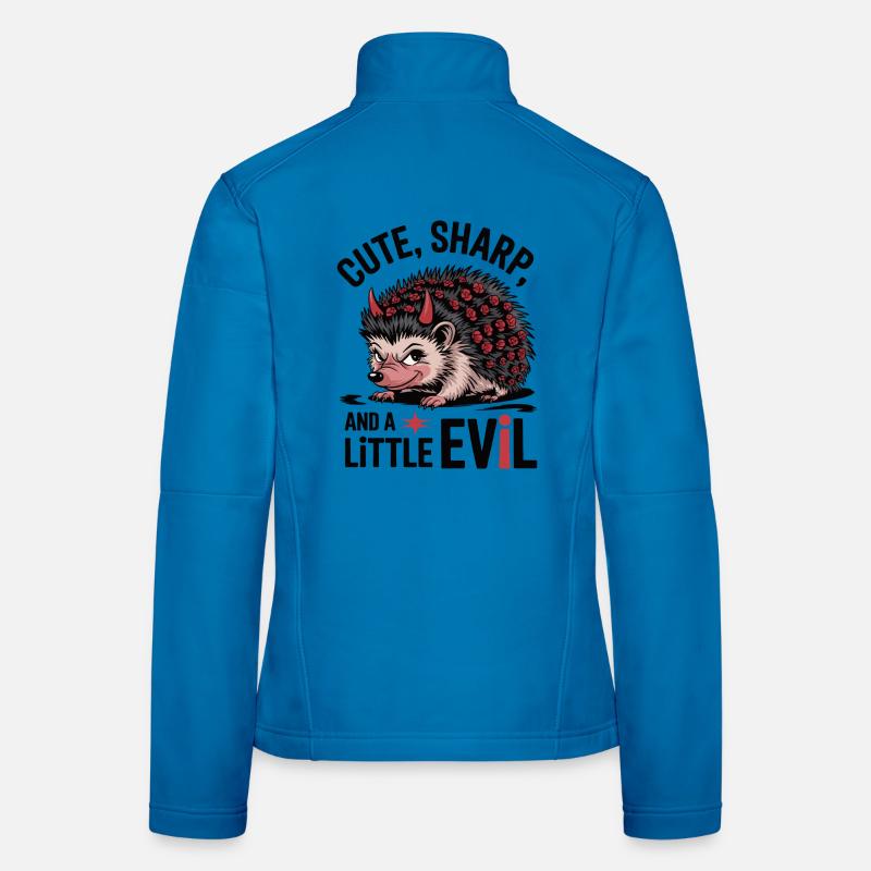 Cute, Sharp, and a Little Evil Hedgehog Women's Softshell Jacket