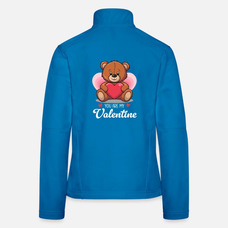 Niedlicher Teddybär mit Herz – Valentinstag Frauen Softshelljacke