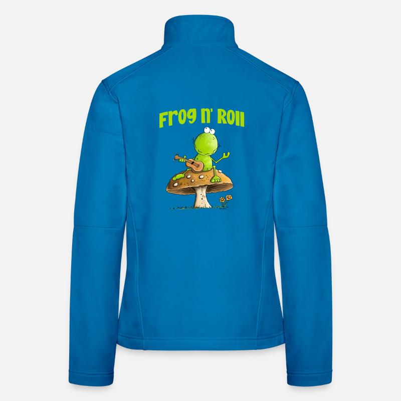 Frog With Activity Guitar Cottagecore Mushroom Women's Softshell Jacket