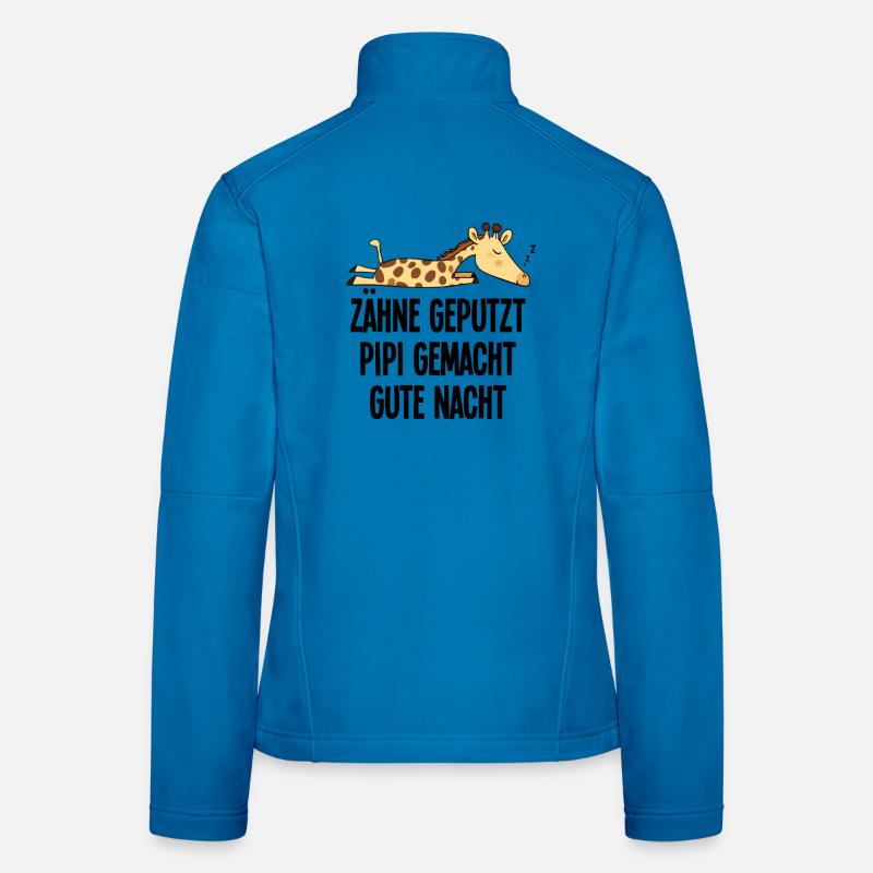 Giraffe Good Night Funny Teeth Brushed Gift Women's Softshell Jacket