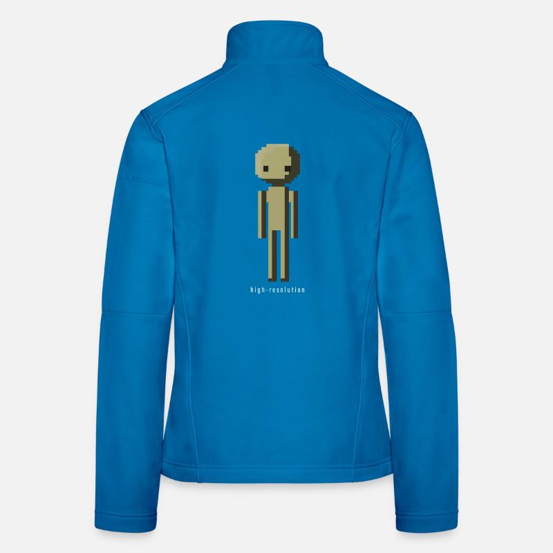 High Resolution Lustig Pixelart Männchen Geschenk Frauen Softshelljacke
