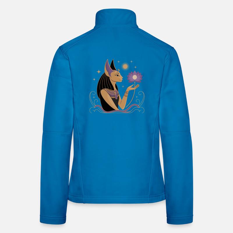 Heiterer Bastet Mit Einer Lotusblume Frauen Softshelljacke