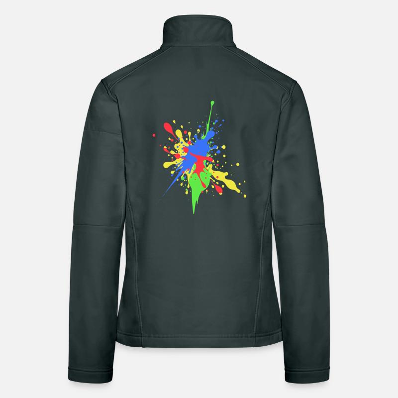 Bunte Farbe Design Abstrakte Kunst Frauen Softshelljacke