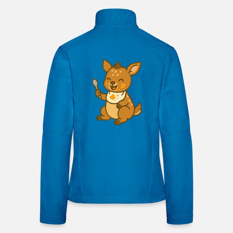 Nourrir avec le faon – Mignon bébé de la forêt Veste en tissu softshell Femme