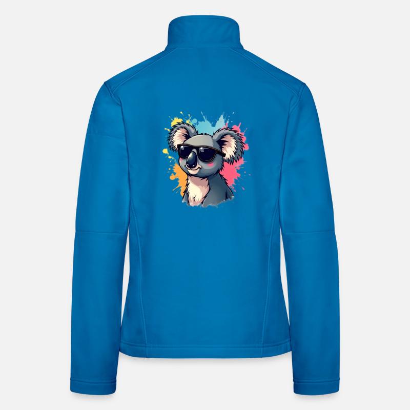 Cool Koala mit Sonnenbrille und Farbexplosion Frauen Softshelljacke