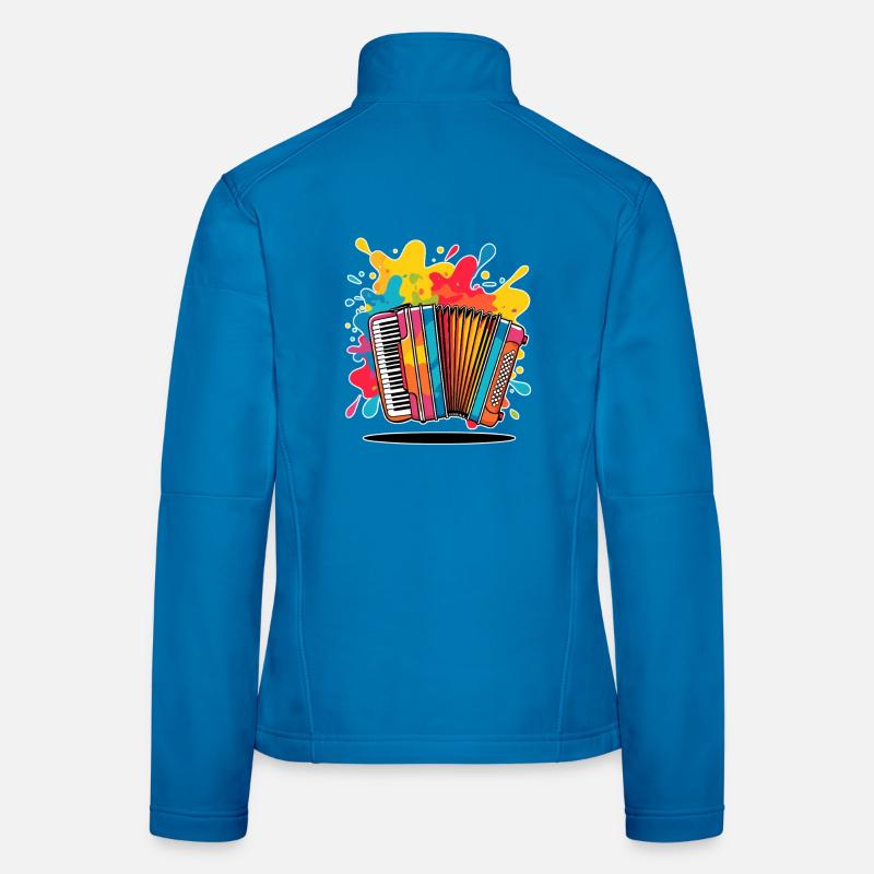 Instruments de musique colorés avec des éclaboussures Veste en tissu softshell Femme
