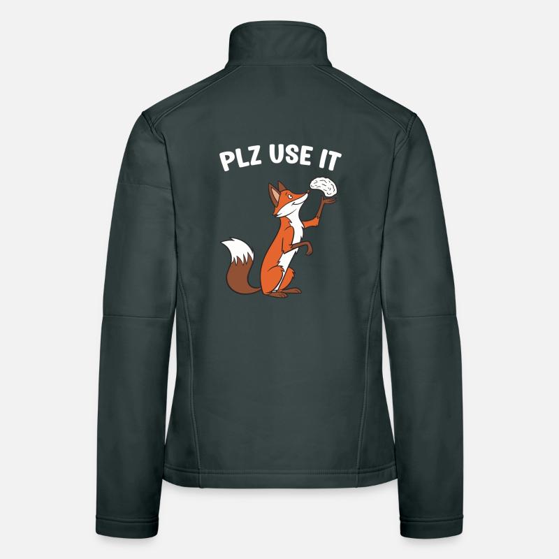 A funny fox with the brain plz use it Women's Softshell Jacket
