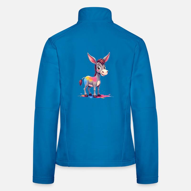 Bunter Farbklecks Esel Frauen Softshelljacke