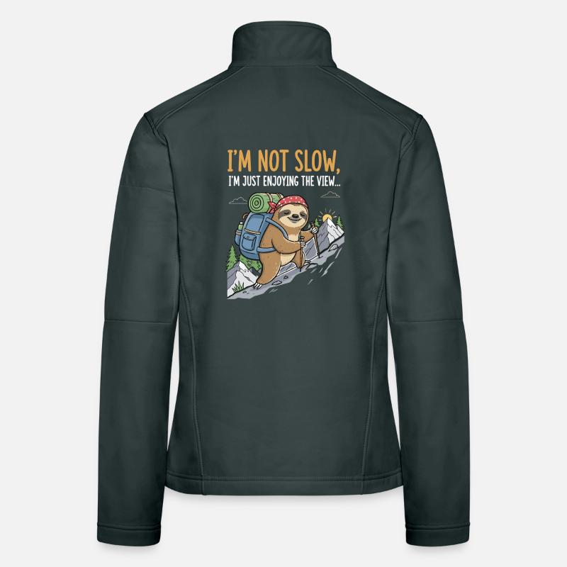 Faultier beim Bergsteigen mit Aussicht Frauen Softshelljacke