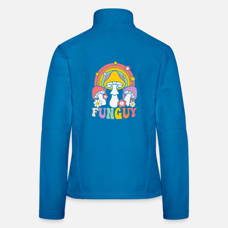 Funky mushroom design with rainbow - Women's Softshell Jacket - light blue