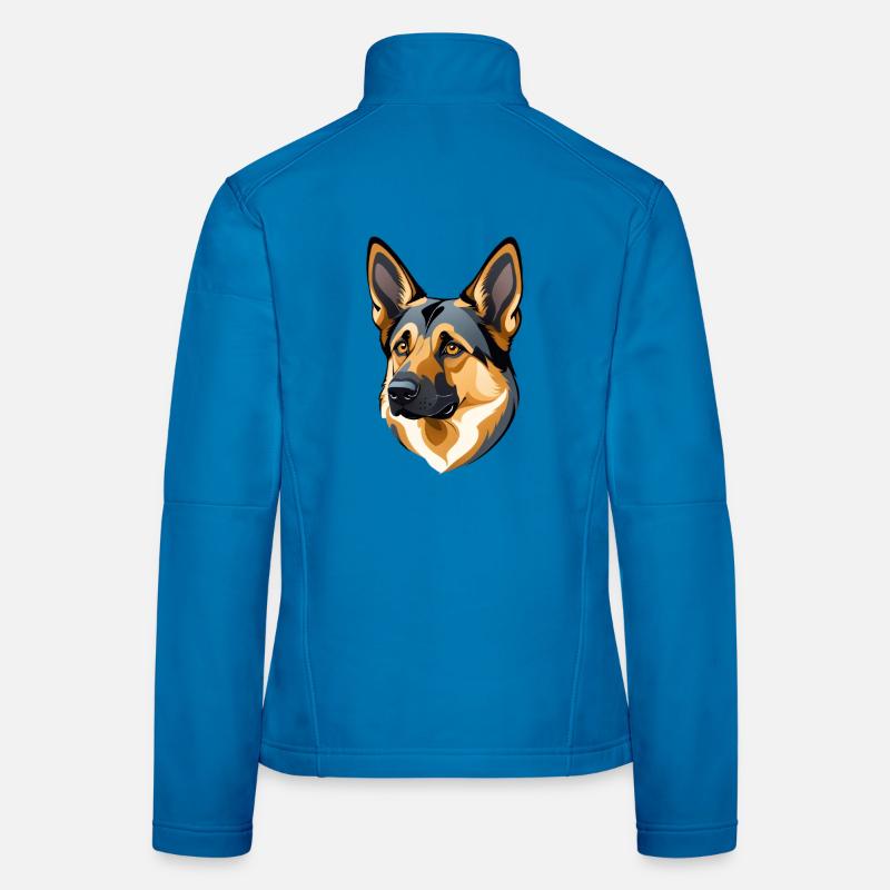 Gesicht eines deutschen Schäferhunds Frauen Softshelljacke