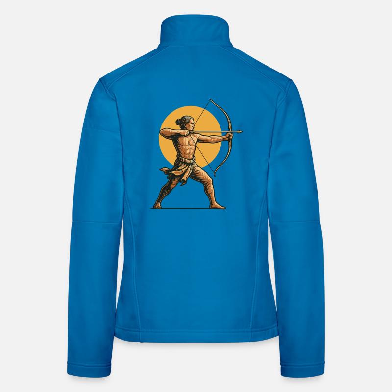 Archer Aim Bogenschießen Bogen Ziel Retro Design - Frauen Softshelljacke - Lichtblau