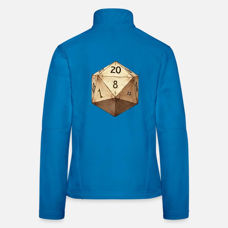 D20 Cube – Renaissance Sketch Style Design Women's Softshell Jacket