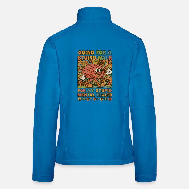 Stupid Walking Brain Retro Psychedelic  Women's Softshell Jacket