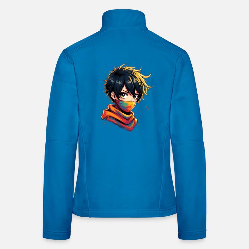 Farbiger Ninja mit Maskerade Frauen Softshelljacke