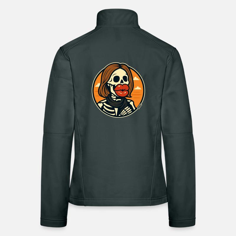 Skeleton with red lips Women's Softshell Jacket