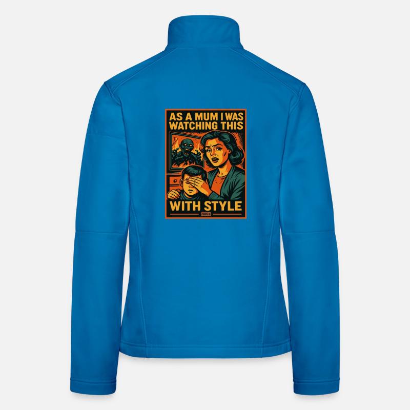 Mutter im Horror Retro-Comic Stil Frauen Softshelljacke