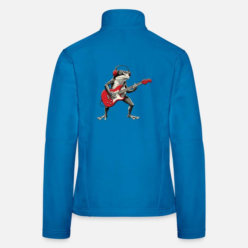 Frosch Gitarre mit Kopfhörer Frauen Softshelljacke