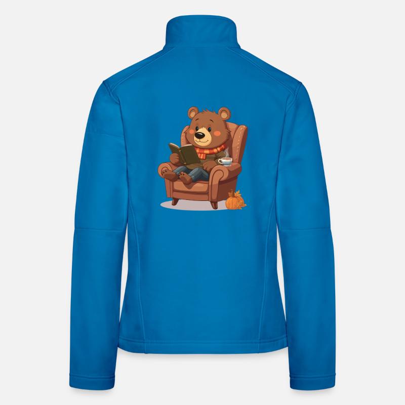 Ours de lecture dans le fauteuil d’automne Veste en tissu softshell Femme