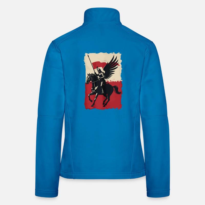 Polish Hussar with Flag Design Women's Softshell Jacket