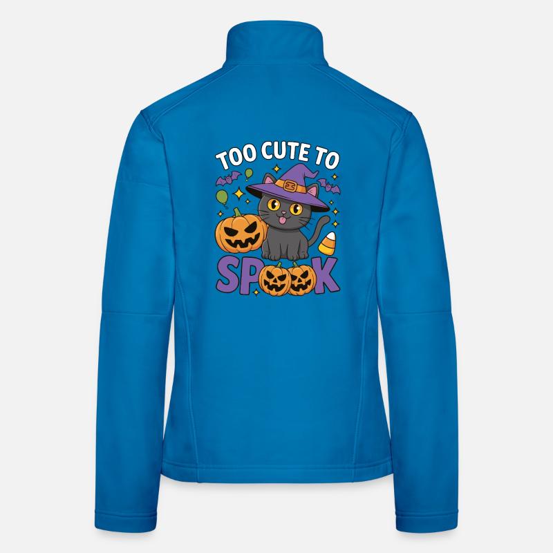 Trop mignon pour être effrayé - Chat sorcière mignon Veste en tissu softshell Femme