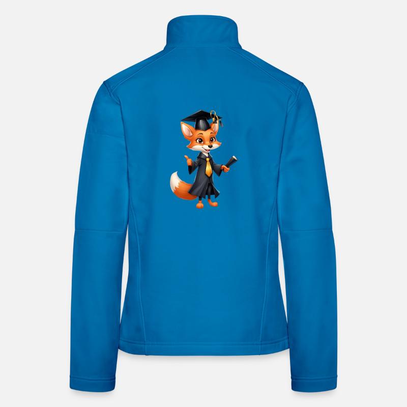 Graduation fox with diploma hat Women's Softshell Jacket