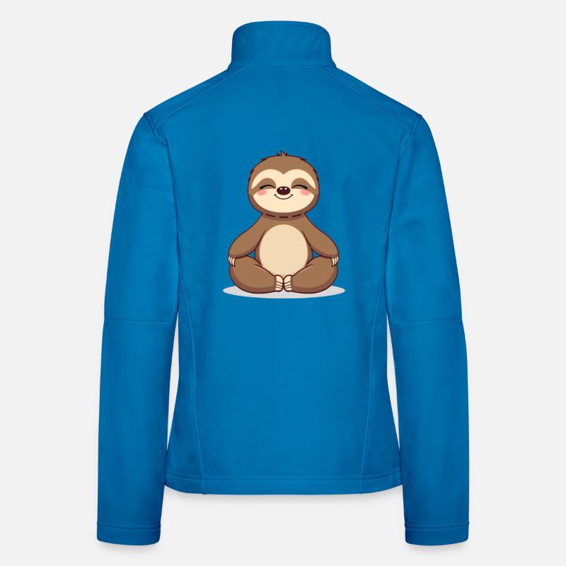 Meditating Sloth Zen Style Women's Softshell Jacket